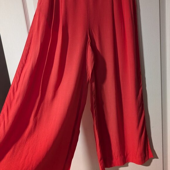NWT Mango | Fluid Culotte Trouser In Coral Red - Picture 6 of 15